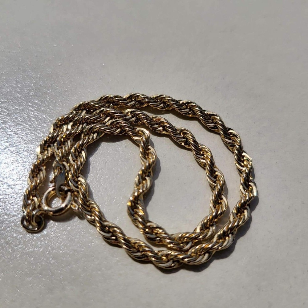 Vintage Rope Chain Gold Tone Twisted Link Classic Bracelet